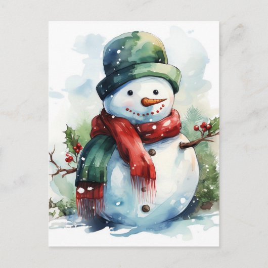 Snowman Feestdagenkaart (Voorkant)