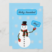 snowman feestdagenkaart (Voorkant / Achterkant)