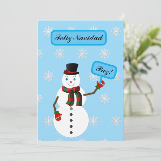 snowman feestdagenkaart (Staand voorkant)