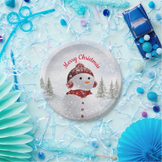 Snowman Feestfeest Papieren Bordje (Feest)