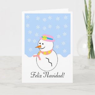 Snowman Feliz Navidad Spaanse kerstKaart Feestdagen Kaart