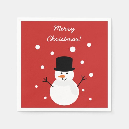 Snowman Festive Holiday Servet (Voorkant)