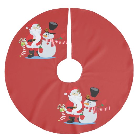 Snowman Festive Tree Skirt Kerstboom Rok (Voorkant)