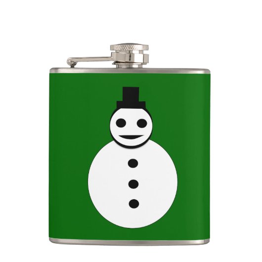 Snowman Flask glimlachen Heupfles (Voorkant)