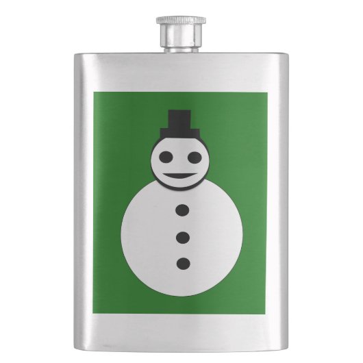 Snowman Flasks voor het glimlachen Heupfles (Voorkant)