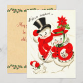 Snowman Flat-kerstkaart Feestdagenkaart (Voorkant / Achterkant)