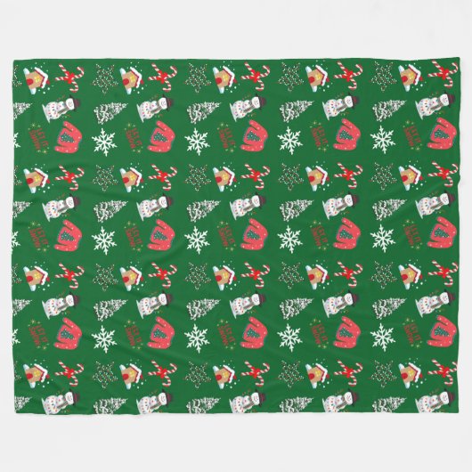 Snowman Fleece Blanket (Voorkant (Horizontaal))