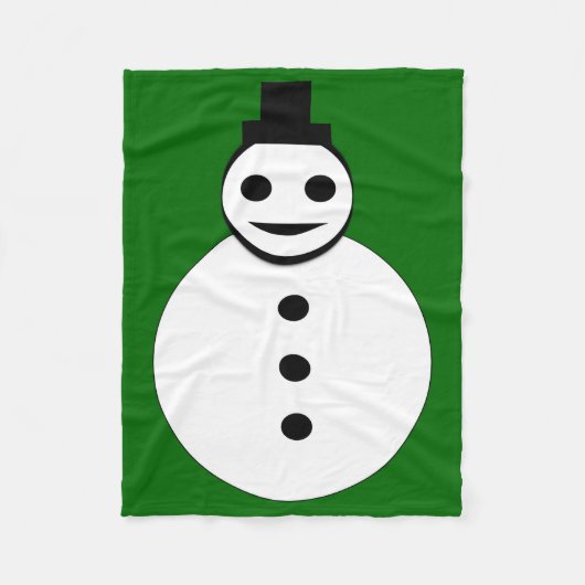 Snowman Fleece Blanket glimlachen Deken (Voorkant)