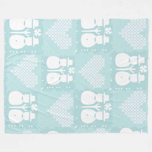 Snowman Fleece Deken (Voorkant (Horizontaal))