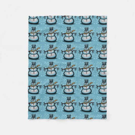 Snowman Fleece Deken (Voorkant)