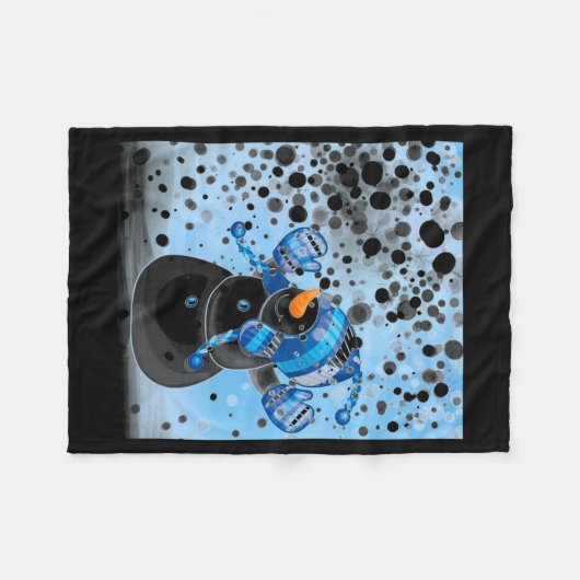 Snowman  fleece deken (Voorkant (Horizontaal))