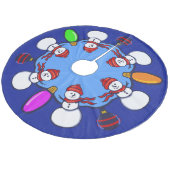 Snowman  fleece kerstboom rok (Gekanteld)