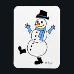 Snowman Flexible Magnet Magneet<br><div class="desc">Een schattige wintersneeuwman om je winter op te helderen! Geïnspireerd door de oorspronkelijke FFrosty,  -look,  retro-achtige Snowguy uit de jaren '50 is het meest recente ontwerp om in de winter te bellen en te juichen op de sneeuw! Handgetekend met inkt en digitaal gekleurd. Origineel kunstwerk van Sunny. Copyright 2013</div>