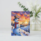 Snowman for Christmas Briefkaart (Staand voorkant)