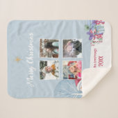 Snowman Four Photo Collage Christmas Sherpa Deken (Voorkant (horizontaal))