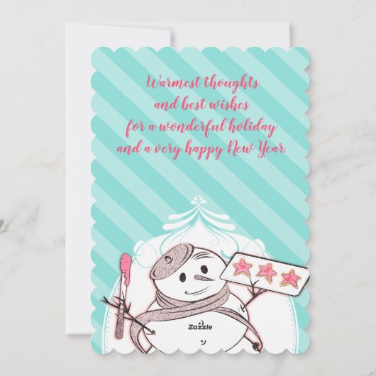 Snowman Franse bakkerijkoekjes kerstkaart (Achterkant)