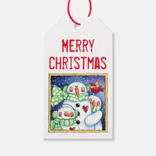 Snowman Friends Cadeaulabel (Voorkant)