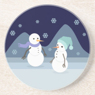 Snowman Friends Zandsteen Onderzetter