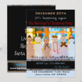 Snowman Fun Elegant Kerstfeest Kaart (Voorkant / Achterkant)