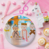 Snowman Fun Elegant Kerstfeest Papieren Bordje (Feest)