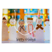 Snowman Fun Elegant Kerstmis Groot Cadeauzakje (Voorkant)