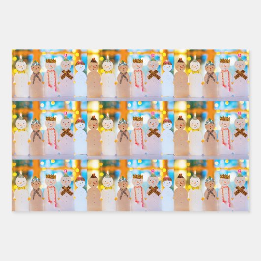 Snowman Fun Elegant Kerstmis Inpakpapier Vel (Voorkant 2)