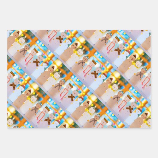 Snowman Fun Elegant Kerstmis Inpakpapier Vel (Voorkant)