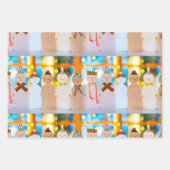 Snowman Fun Elegant Kerstmis Inpakpapier Vel (Voorkant 3)