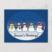 Snowman Fun Feestdagenkaart (Voorkant)