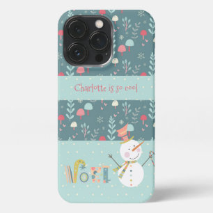 Snowman Fun Kerstcitaat met naam iPhone 13 Pro Hoesje