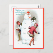  Snowman & Fun Young Couple van 1920 (kopie) Briefkaart (Voorkant / Achterkant)