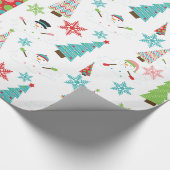 Snowman Funky-kerstbomen smelten Gift Wrap Cadeaupapier (Hoek)