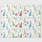Snowman Funky-kerstbomen smelten Gift Wrap Cadeaupapier (Vlak)