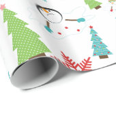 Snowman Funky-kerstbomen smelten Gift Wrap Cadeaupapier (Rol Hoek)