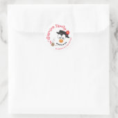 Snowman Funny Face Schattigee nieuwigheid Kerstmis Ronde Sticker (Tas)