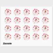 Snowman Funny Foto Face Red White, gepersonaliseer Ronde Sticker (Vel)
