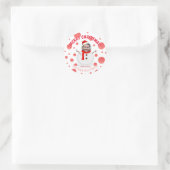 Snowman Funny Foto Face Red White, gepersonaliseer Ronde Sticker (Tas)