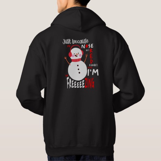 Snowman Funny KerstBlack bevriezen Hoodie (Achterkant)