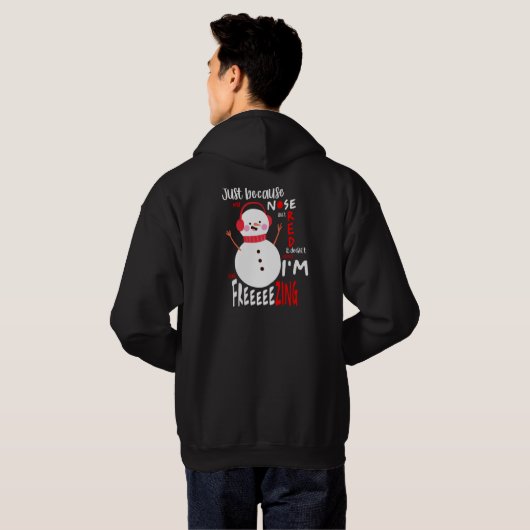 Snowman Funny KerstBlack bevriezen Hoodie (Achterkant volledig)