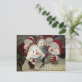 Snowman Gaggle Briefkaart (Staand voorkant)
