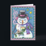 SNOWMAN, GEMBERBROODMANNEN, WARME CHOCOLADE MOK Bl Feestdagen Kaart<br><div class="desc">BLIJ UITERST MENS DIE GENIET VAN WINTERS GENOEGENS.  WHIMISCHE EN AARDIGE SNEEUWMAN (Blank Binnen) KAART/ENVELOPE * Customize ... ..Kijk voor overeenkomende items Susan Brack Designs</div>