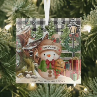 Snowman Gepersonaliseerde Familie Kerst Ornament