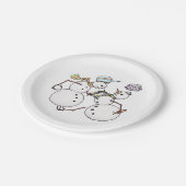 Snowman gevecht papieren bordje (Gekanteld)