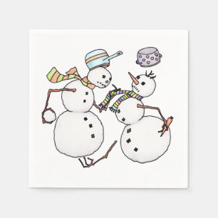 Snowman gevecht servet