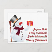 Snowman geven... feestdagenkaart (Voorkant / Achterkant)