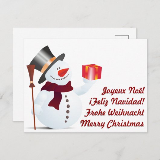 Snowman geven... feestdagenkaart (Voorkant / Achterkant)