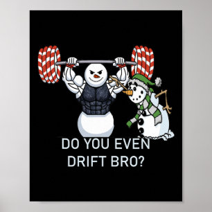 Snowman Gewichtheffen Bodybuilding Grappige Workou Poster
