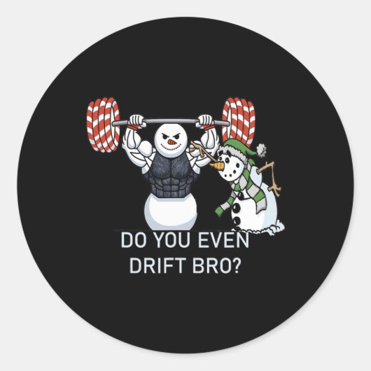 Snowman Gewichtheffen Bodybuilding Grappige Workou Ronde Sticker (Voorkant)