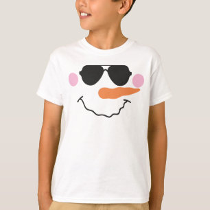 Snowman gezicht met bril T-shirt voor kinderen