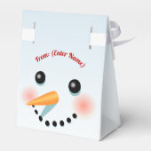 Snowman-gezicht met wortelneus bedankdoosjes (Achterkant)